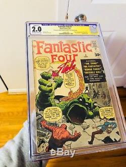 1961 Fantastic Four #1 CGC 2.0 1st Marvel Team & Mole Man! Signed Stan Lee