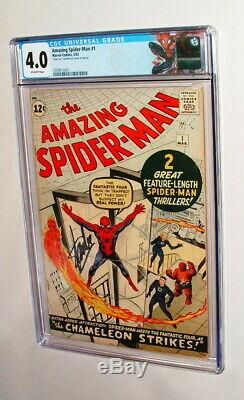 1963 Amazing Spider Man #1 Comic Book Signed By Stan Lee Cgc 4.0 Unpressed Wow