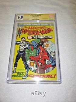 1974 Amazing Spider-Man 129 CGC SS 6.0 Signed By Stan Lee 1st Punisher