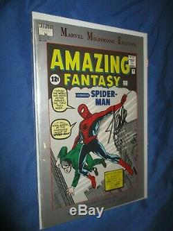 AMAZING FANTASY #15 Signed Stan Lee withCOA MARVEL MILESTONE EDITION Spiderman