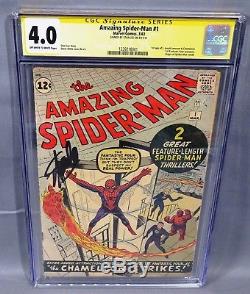 AMAZING SPIDER-MAN #1 (Stan Lee Signed, 1st app Chameleon) CGC 4.0 Marvel 1963