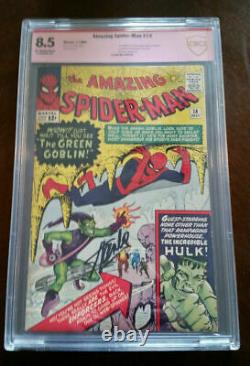 AMAZING SPIDER-MAN #14 CBCS 8.5 (like CGC) Signed Stan Lee 1st Green Goblin KEY