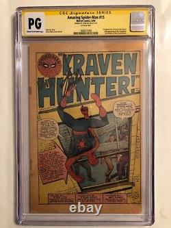 AMAZING SPIDER-MAN 15 CGC PG 1st Page Only Signed by STAN LEE