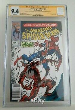 AMAZING SPIDER-MAN #361 CGC 9.4 SS Signed x2 Stan Lee, Mark Bagley, +Sketch RARE