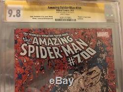 AMAZING SPIDER-MAN #700 CGC 9.8 SIGNED BY STAN LEE, DEATH of PETER PARKER