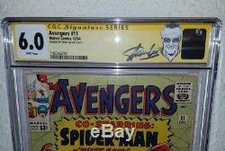 AVENGERS #11 CGC SS 6.0 Spiderman appearance Signed Stan Lee 1964 silver MARVEL