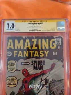 Amazing Fantasy 15 1.0-Signed by STAN LEE 1st App Spider-Man 1962 Marvel CGC