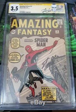 Amazing Fantasy #15 1st Spider-Man CGC 3.5 SS Signed Stan Lee! Siver Age Grail