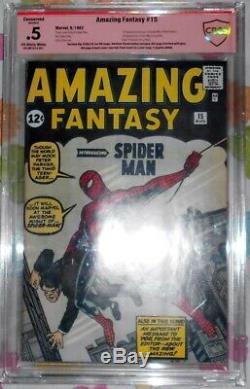 Amazing Fantasy 15 CBCS 0.5 1962, 1st App Spider-Man, Marvel, Signed by Stan Lee