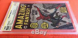 Amazing Fantasy #15 CBCS 9.0 Rest 1962 Comic Book Signed Stan Lee Spider-Man 1