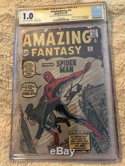 Amazing Fantasy #15 CGC 1.0 SS Signed Stan Lee (September 1962 Marvel)