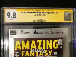 Amazing Fantasy 15 Marvel Milestone CGC 9.8 SS Signed by Stan Lee