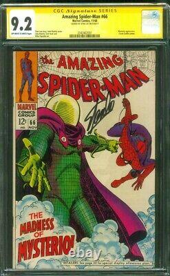 Amazing SPIDER MAN 66 CGC SS 9.2 Stan Lee Sign Mysterio John Romita art 1968