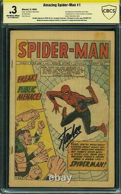 Amazing Spider-Man #1 1963 0.3 Coverless Signed Stan Lee CBCS Yellow Label