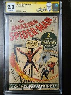 Amazing Spider-Man #1 1963 CGC 2.0 signed by Stan Lee