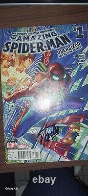 Amazing Spider-Man #1(2015) signed by Stan Lee + hc signed by John Romita Sr