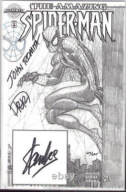Amazing Spider-Man #1 Authentix 3x Signed by Stan Lee John Romita Jr+Sr withSketch