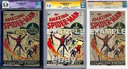 Amazing Spider-Man #1 CGC 5.0(R) OW 1963 Signed by Stan Lee & STEVE DITKO! BAS