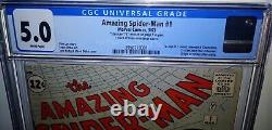 Amazing Spider-Man 1 CGC 5.0 White Pages Signed Stan Lee 1976