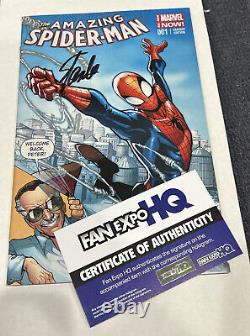Amazing Spider-Man #1 Fan Expo variant signed by Stan Lee COA Hologram