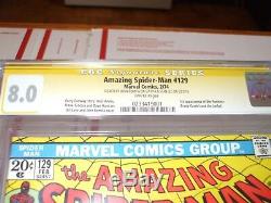 Amazing Spider-Man #129 CGC 8.0 (STAN LEE & ROMITA SIGNED) 1st Ap THE PUNISHER