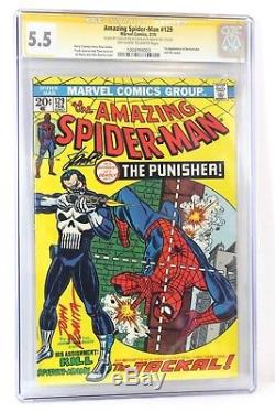 Amazing Spider-Man #129 CGC SS 5.5 1st Punisher Signed (2X) Stan Lee John Romita