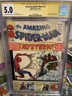 Amazing Spider Man # 13 CGC 5.0 Stan Lee Signed 1st Mysterio 2, 3 Movie