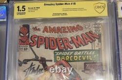 Amazing Spider-Man #16 CBCS 1.5 Verified Signed By Stan Lee (Marvel, 1964)