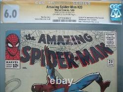 Amazing Spider-Man #20 CGC 6.0 SS Signed Stan Lee Origin & 1st app Scorpion