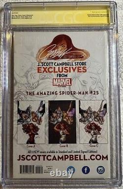 Amazing Spider-Man 25 CGC SS 9.6 Signed Stan Lee Scott Campbell Variant Not 9.8