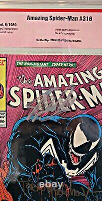 Amazing Spider-Man #316 CBCS 1st Venom Cover signed McFarlane Stan Lee Newsstand
