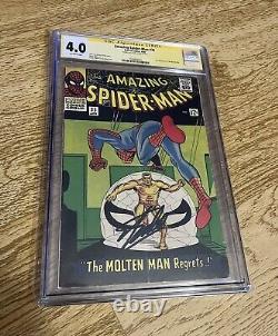 Amazing Spider-Man 35 Comic Book 1966 CGC 4.0 Stan Lee signed SS Old Vintage