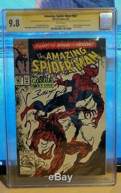 Amazing Spider-Man #361 CGC 9.8 4X Signed STAN LEE Bagley Romita Defalco CARNAGE