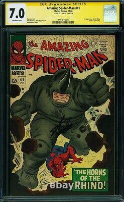 Amazing Spider-Man #41 1966 1st Appearance The Rhino CGC 7.0 SS Signed Stan Lee