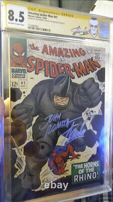 Amazing Spider-Man 41 cgc 8.5 Ss Signed Stan Lee Romita Signature Series Rhino