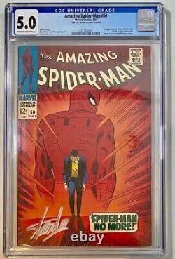 Amazing Spider-Man #50 1st Kingpin CGC 5.0 Signed by Stan Lee! (No COA)