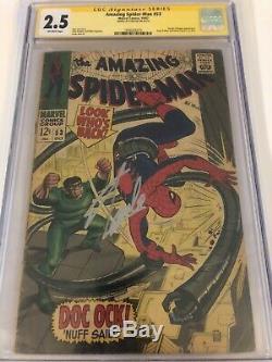 Amazing Spider-Man #53 CGC 2.5 SS Signed by STAN LEE