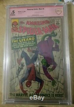 Amazing Spider-Man #6 1st Lizard Signed By Stan Lee. Nice Condition