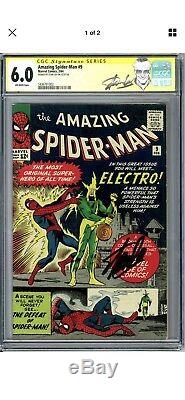 Amazing Spider-Man #9 Marvel 1st appearance of Electro Signed Stan Lee CGC 6.0