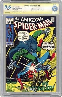 Amazing Spider-Man 93 1971 CBCS 9.6 SS WHITE Pages Signed by Stan Lee! Witnessed