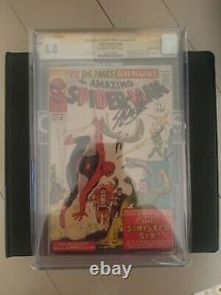 Amazing Spider-Man Annual 1 CGC 4.0 signed by Stan Lee
