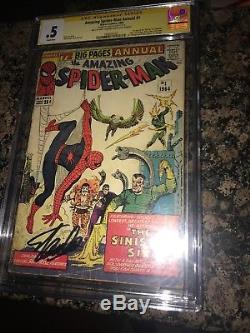 Amazing Spider-Man Annual #1 Signed Stan Lee CGC 1st Appearance of Sinister Six