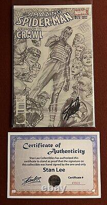 Amazing Spider-Man Learning to Crawl #1.5 Ross B/W Signed by Stan Lee with COA