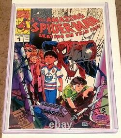 Amazing Spider-Man Skating on Thin Ice 1 1990 Signed By Stan Lee With COA Marvel