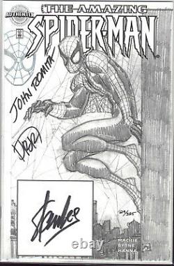 Amazing Spider-Man Vol 2 #1 Authentix 3x Signed Stan Lee John Romita Sr Sketch