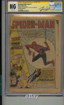 Amazing Spider-man #1 Cgc Ng Ss Signed Stan Lee