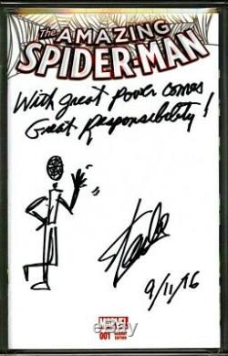 Amazing Spider-man #1 Cgc Ss 9.6 Stan Lee Signed Sketch Date Quote Comment 1/1