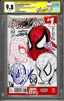 Amazing Spider-man #1 Cgc Ss Stan Lee 9.8 Signed And/or Sketched By 14 Legends