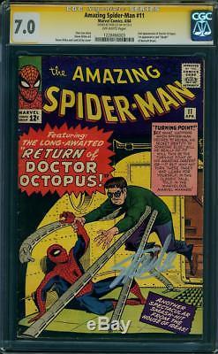 Amazing Spider-man #11 Cgc 7.0 Ss Stan Lee Signed 3rd Highest Graded Copy
