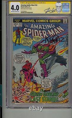 Amazing Spider-man #122 Cgc 4.0 Ss Signed Stan Lee Death Of Green Goblin